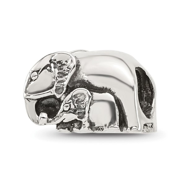 925 Sterling Silver Reflections Mommy & Baby Elephant Bracelet Charm Bead - Picture 6 of 6